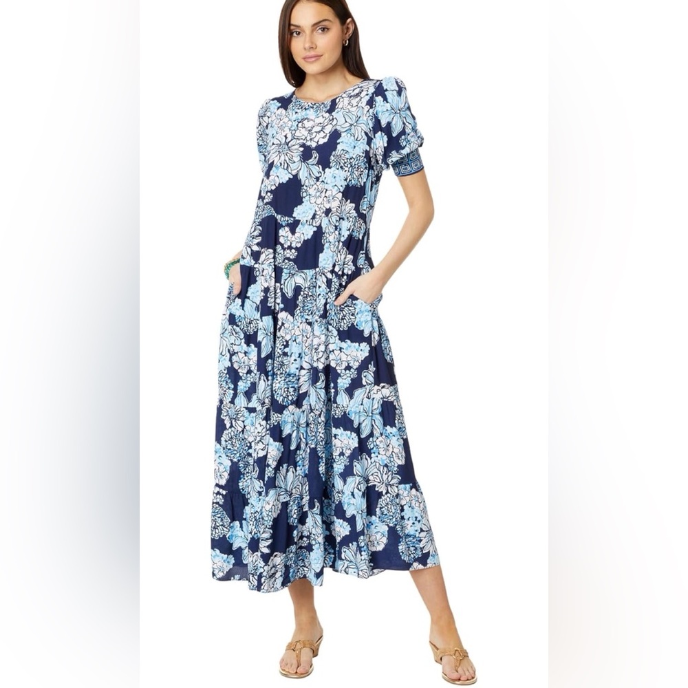 Lilly Pulitzer Womens Ameilia Elbow Sleeve Midi